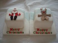 Santa and Rudolph mini cakes
